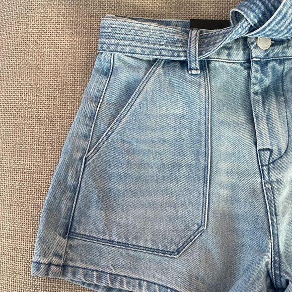 NWT Blank NYC Light Blue Jean Belted Shorts Size 24 - Picture 8 of 12